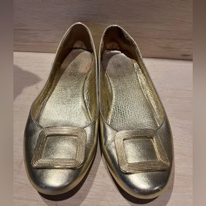 Kenneth Cole Reaction womens shoes slip on Ballet flats Metallic Gold 6.5